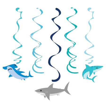 Creative Converting Shark Party Dizzy Danglers, 40", 30PK 350505